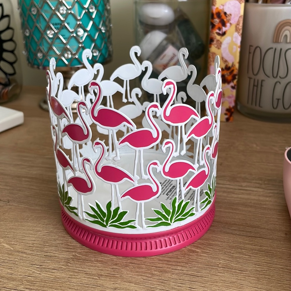 Brand new flamingo 3 wick candle holder from Bath and Body Works